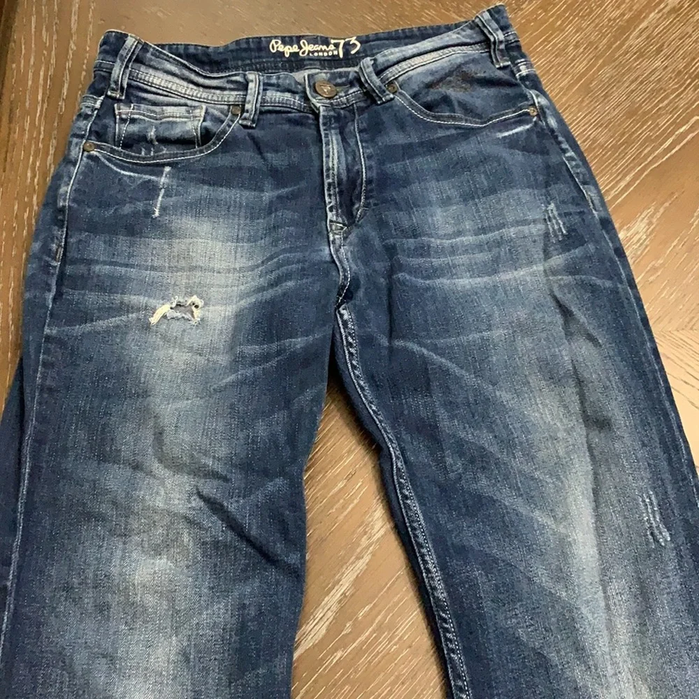 Pepe Jeans London distressed medium wash blue denim jeans Size 30